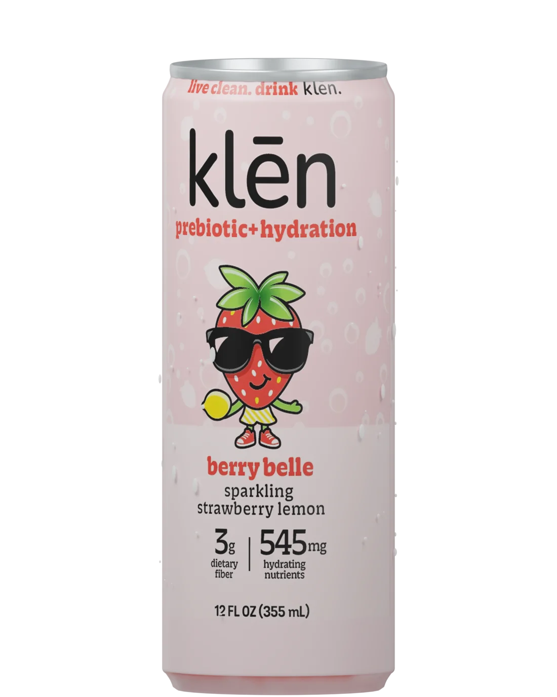 klēn prebiotic Berry Belle 12oz sleek can