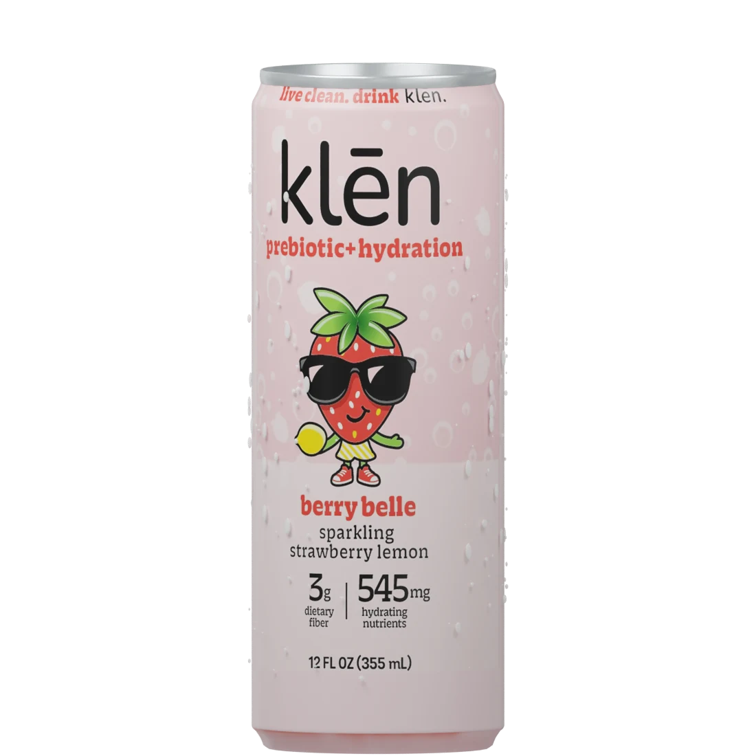 klēn prebiotic Berry Belle 12oz sleek can